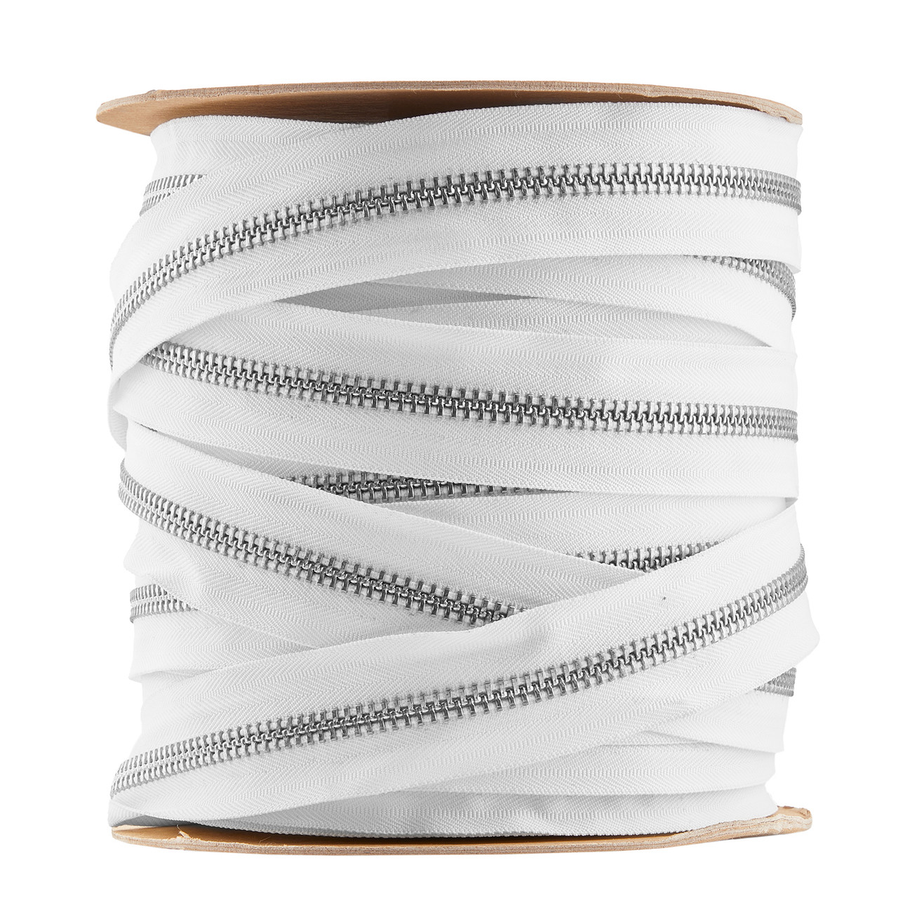 #10 White/Aluminum Continuous Metal Zipper Chain
