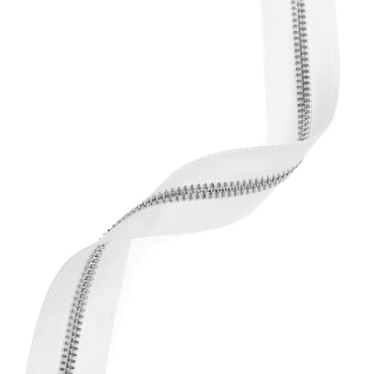 #10 White/Aluminum Continuous Metal Zipper Chain