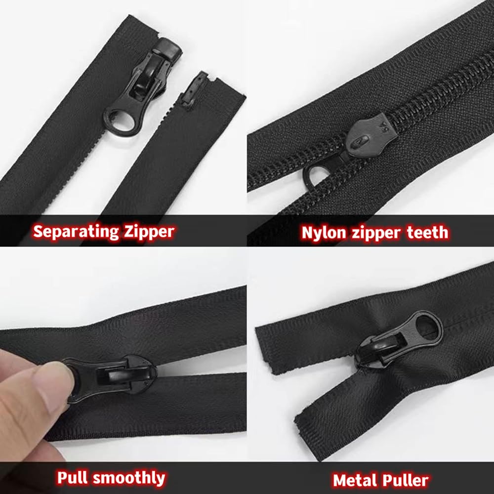 4pcs 20inch waterproof zippers black 5 1
