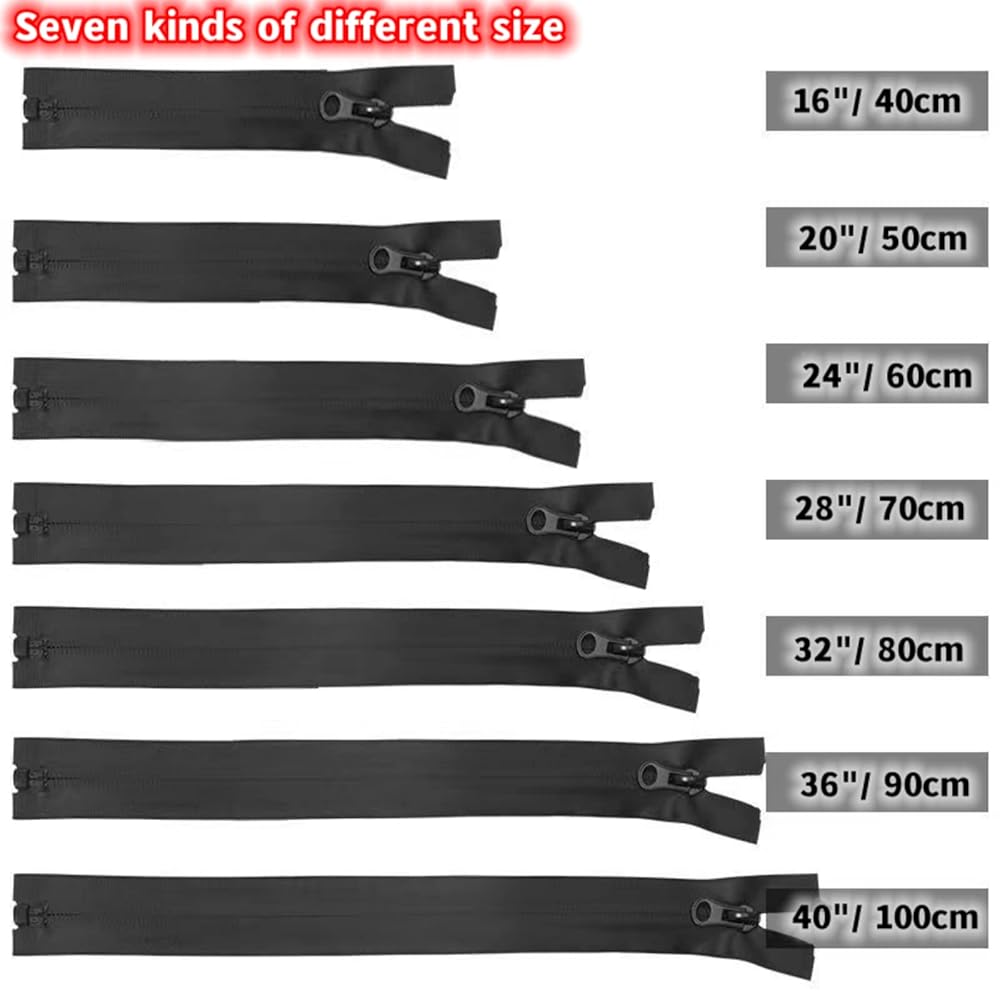 4pcs 20inch waterproof zippers black 5 2
